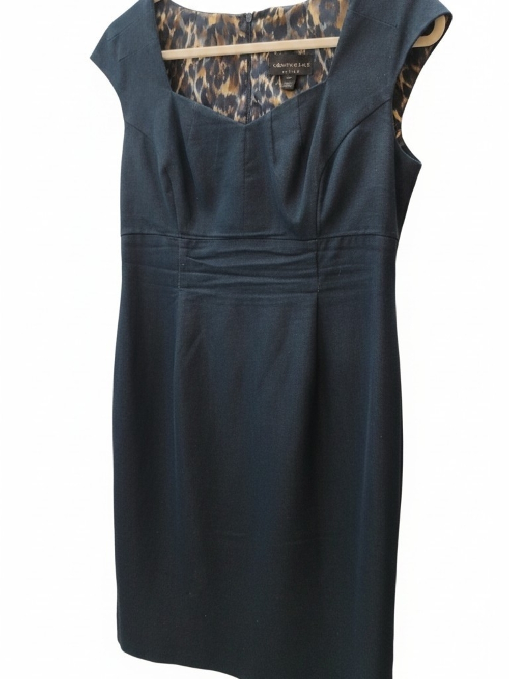 connected apparel Navy Cap-Sleeve Sheath Dress SZ 14 P